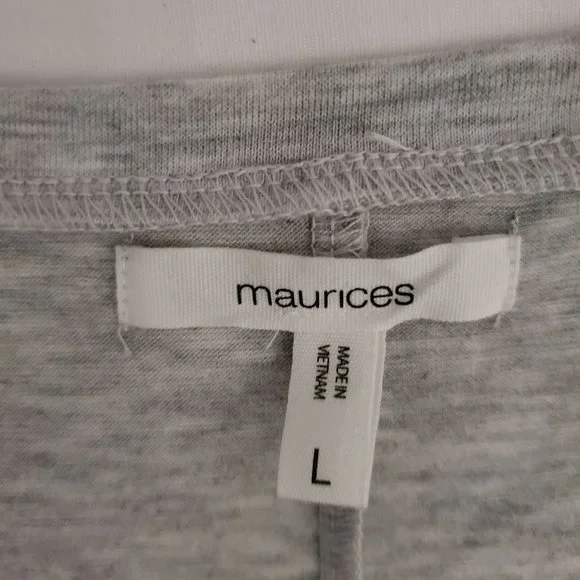 Maurices Women's Floral Multi-Print Sleeveless V-Neck Top Heather Gray/Red Large - Picture 8 of 12